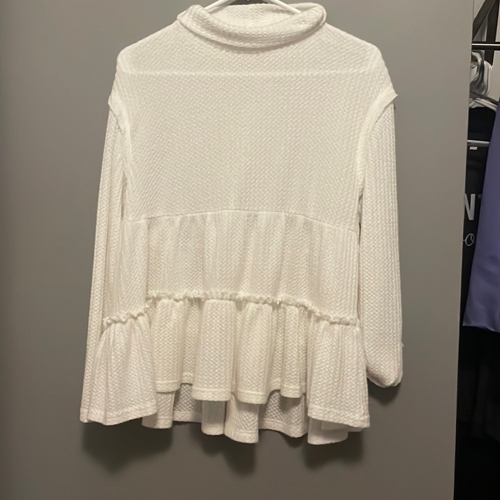 cute white mock neck sweater